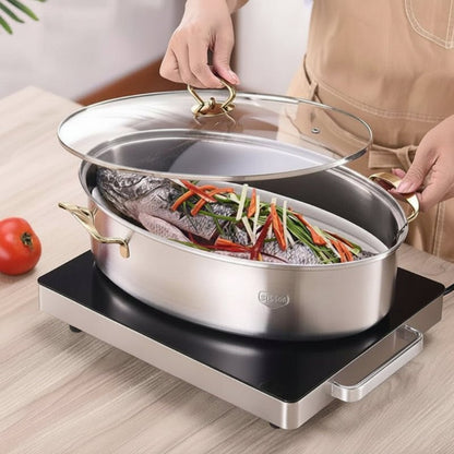 Cuiseur poisson acier inoxydable 38cm - Prati-Kitchen