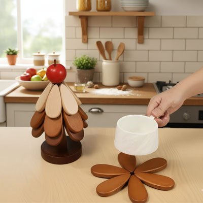 Dessous de Plats, Tasses, Casseroles en Bois Massif Design (Anti - Brûlure) - Prati - Kitchen