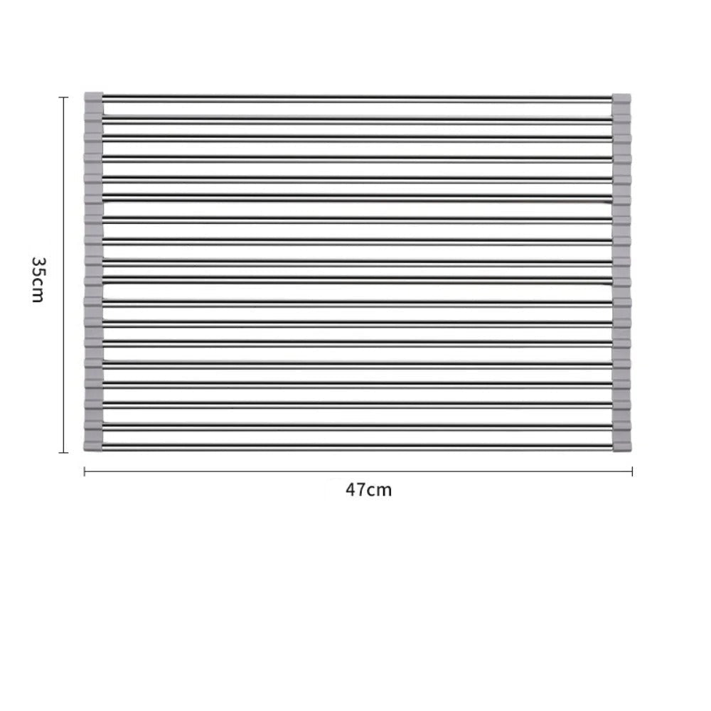 Égouttoir évier enroulable gris inox - Prati - Kitchen