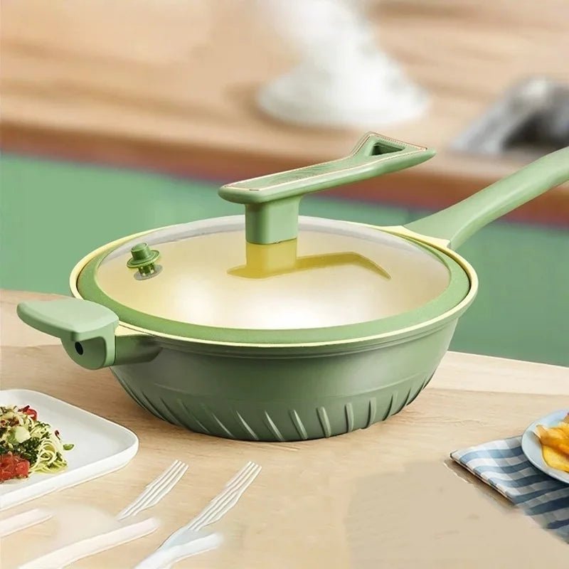 Ensemble Batterie de Cuisine Antiadhésive Vert Avocat | Induction | Tout Feux | Léger (3 Pièces) - Prati - Kitchen