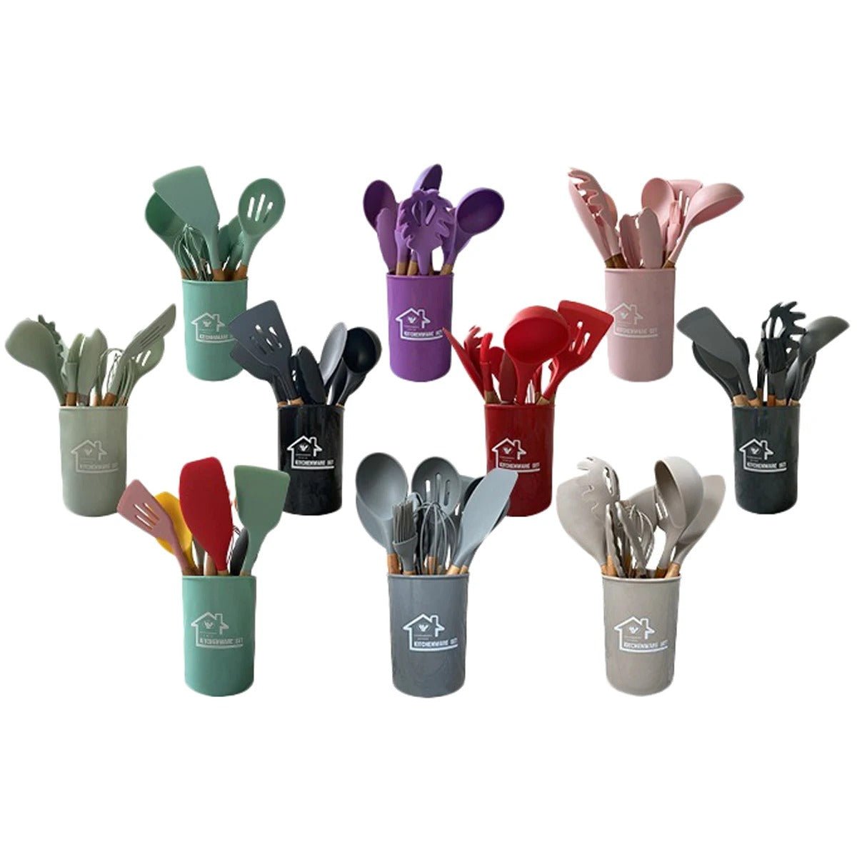 Ensemble de 12 ustensiles de cuisine en silicone antiadhésifs - Prati - Kitchen