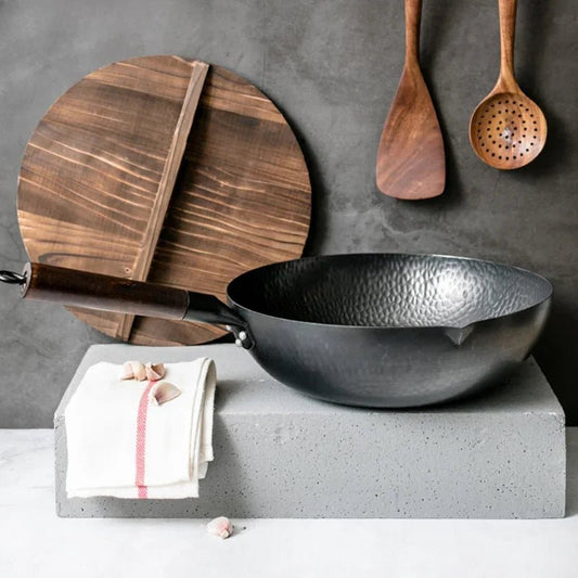 Ensemble de wok avec couvercle en bois - Prati - Kitchen