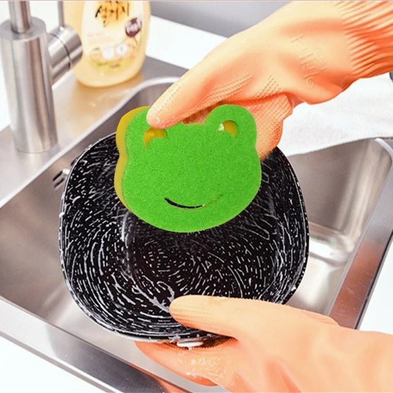 Éponge à vaisselle grenouille verte, nettoyage cuisine 4 pièces - Prati - Kitchen
