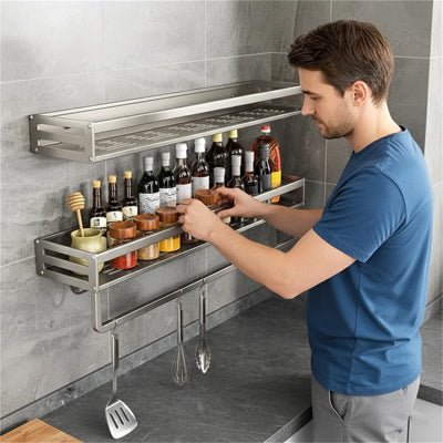 Étagère à Épices Murale Multifonction à Crochets | Rangement Cuisine - Prati - Kitchen