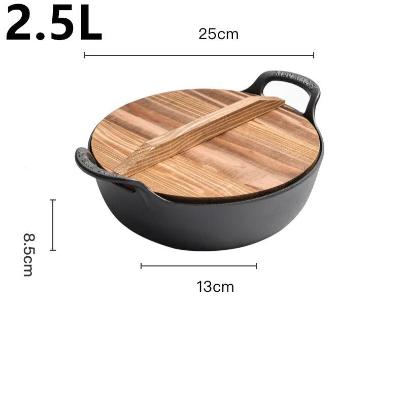 faitout- en- fonte - cocotte- ronde- avec couvercle : tailles