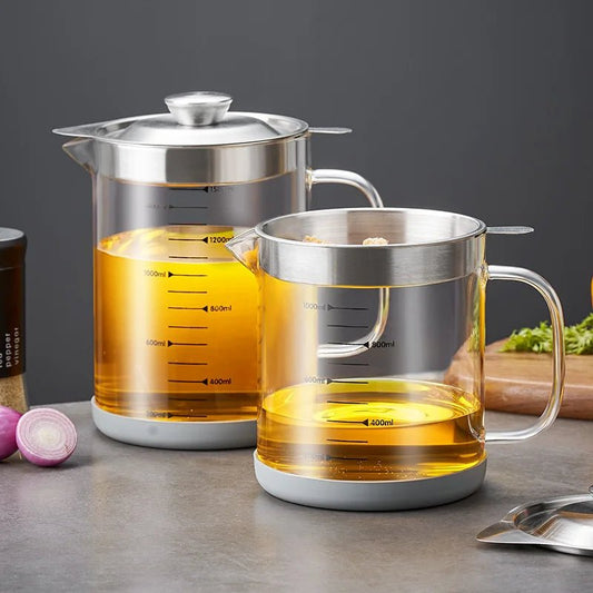 filtre à huile de cuisson réutilisable en verre doseur gradué - Prati - Kitchen