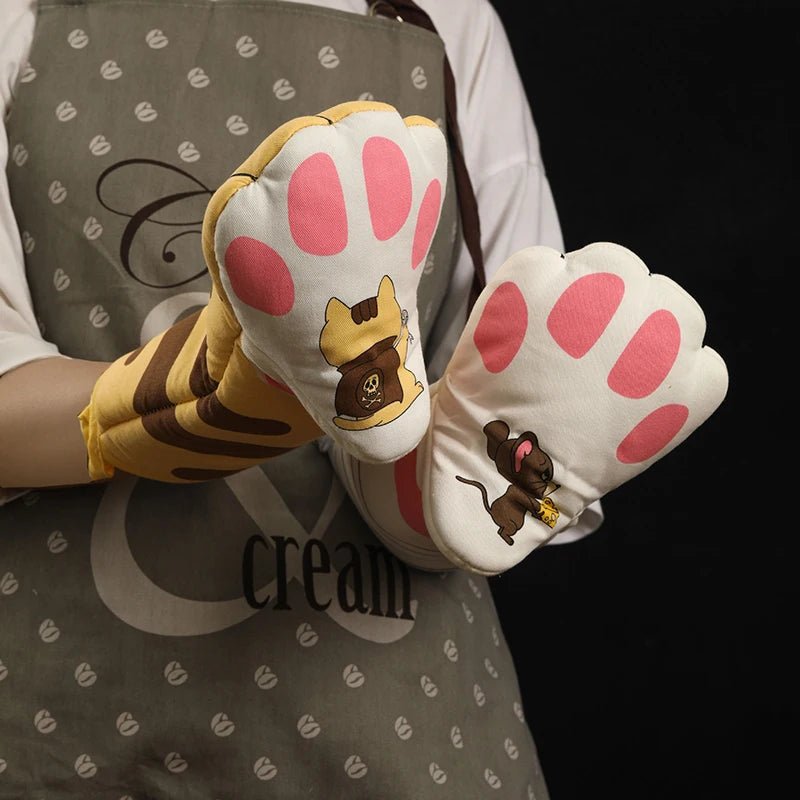 Gants de Four "Patte de Chat" | Maniques de Cuisine Mignonnes et Résistantes à la Chaleur | Protection pour Four et Micro - ondes - Prati - Kitchen