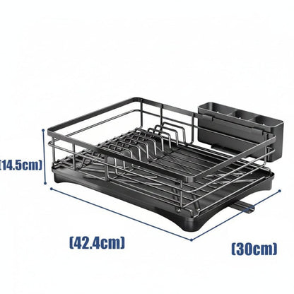 Égouttoir - vaisselle - extensible -métal - noir - dimensions