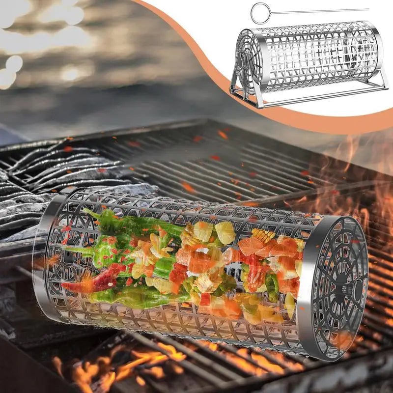grille à barbecue sur feu avec nourriture