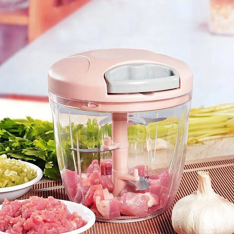 Hachoir manuel à cordon pour légumes et ail | Format compact 900ml - Prati - Kitchen
