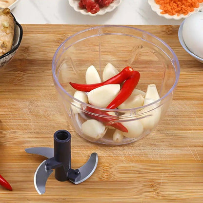 Hachoir manuel à cordon pour légumes et ail | Format compact 900ml - Prati - Kitchen