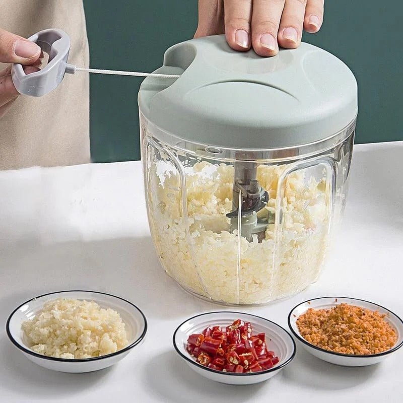 Hachoir manuel à cordon pour légumes et ail | Format compact 900ml - Prati - Kitchen