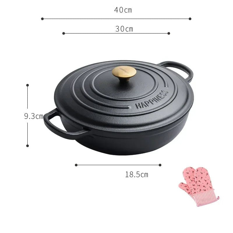 HAPPINESS | Cocotte en Fonte Émaillé Multifonctionnelle | (Soupe, Fruits de Mer et Ragoût) | Facile à Nettoyer - Prati - Kitchen