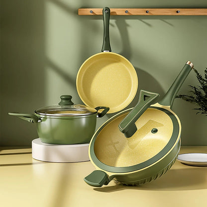 lot- de- casseroles- et- poêles- antiadhésif - batterie- de -cuisine- 3 -pièces- tout-feux : en- cuisine