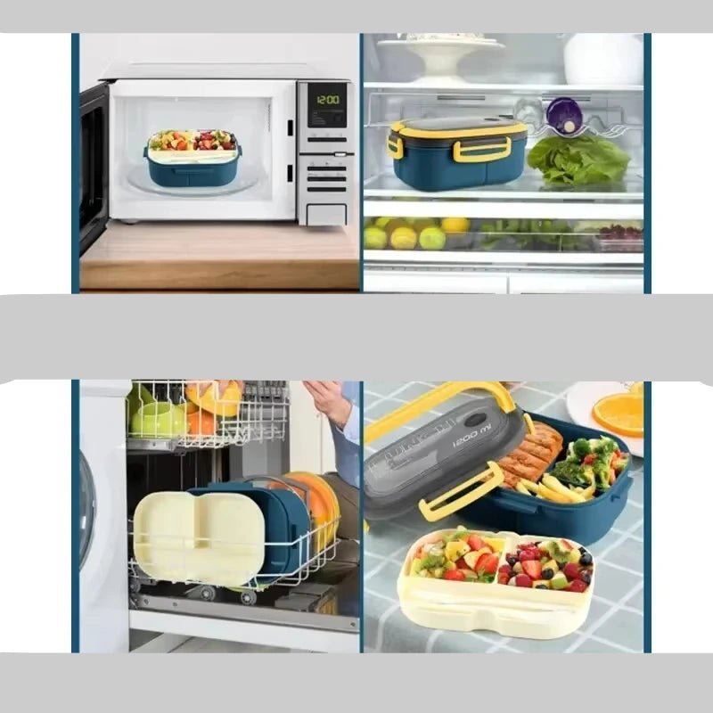 lunch box bento 1200ml avec sac isotherme - boîte repas étanche à 2 niveaux - Prati - Kitchen