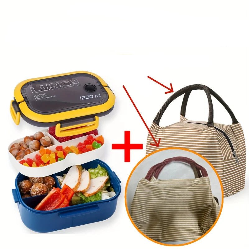 lunch box bento 1200ml avec sac isotherme - boîte repas étanche à 2 niveaux - Prati - Kitchen
