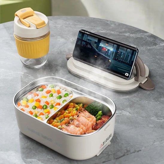 lunch box chauffante électrique - gamelle 1.5L en inox pour voiture et bureau (12V/220V) - Prati - Kitchen