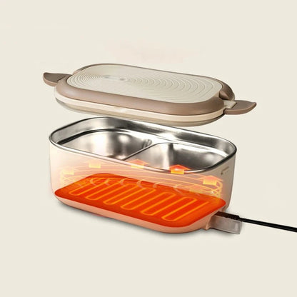 lunch box chauffante électrique - gamelle 1.5L en inox pour voiture et bureau (12V/220V) - Prati - Kitchen