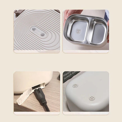 lunch box chauffante électrique - gamelle 1.5L en inox pour voiture et bureau (12V/220V) - Prati - Kitchen