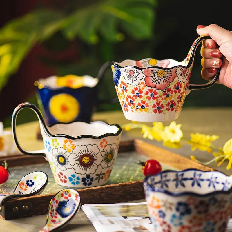 Tasse céramique florale