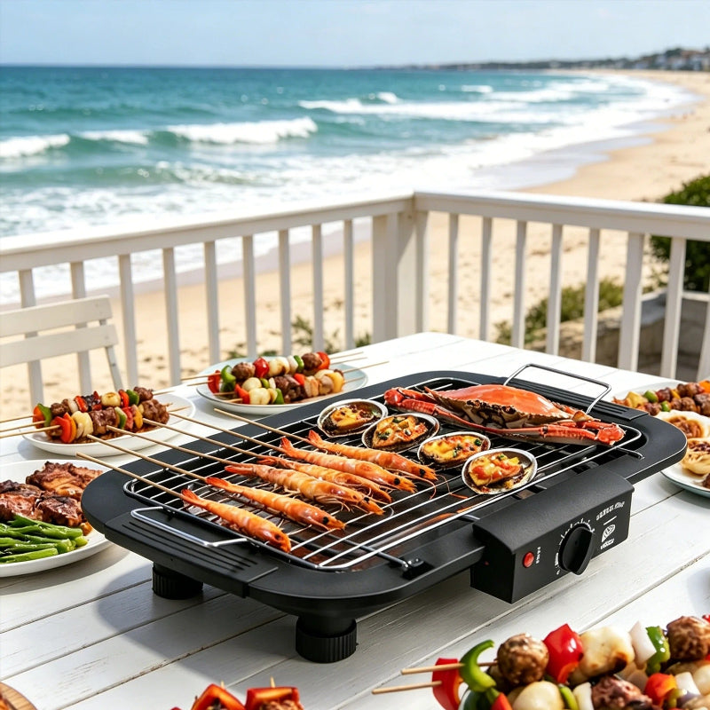 Appareil barbecue électrique 2000w acier inoxydable