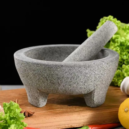 Mortier et pilon en granit naturel
