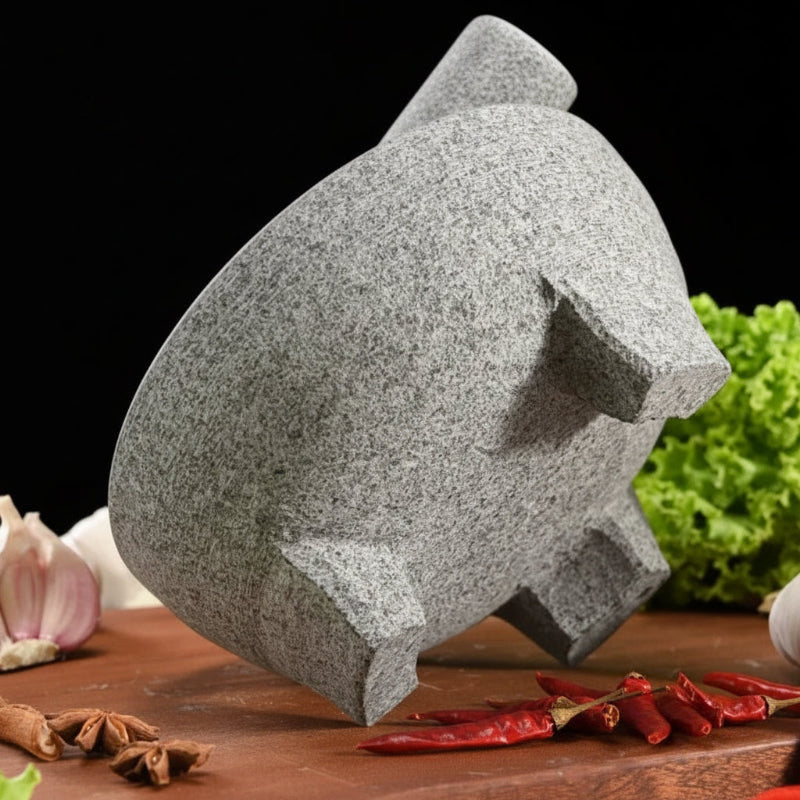 Mortier et pilon en granit naturel