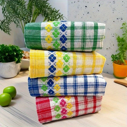 Torchon de cuisine coton carreaux multicolores