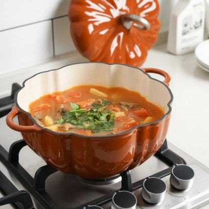 Cocotte en fonte émaillée citrouille 24cm