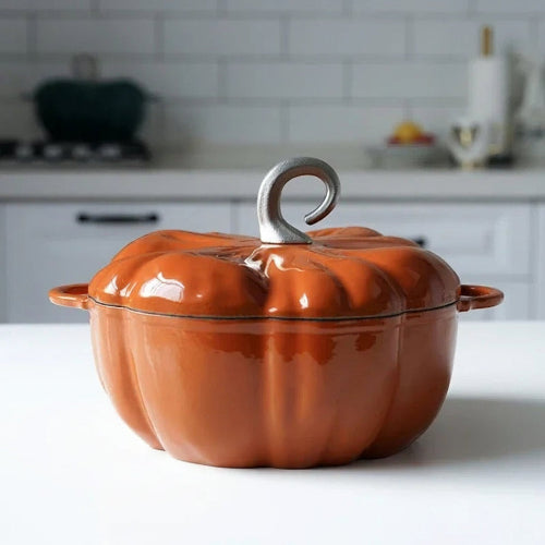 Cocotte en fonte émaillée citrouille 24cm