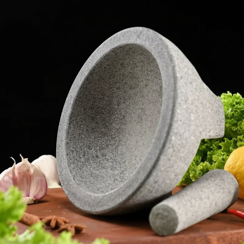 Mortier et pilon en granit naturel