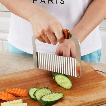 Couteau ondulé pommes de terre acier inox