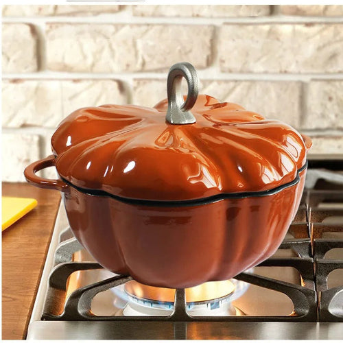 Cocotte en fonte émaillée citrouille 24cm