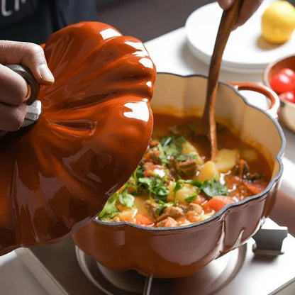 Cocotte en fonte émaillée citrouille 24cm