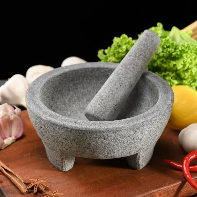Mortier et pilon en granit naturel