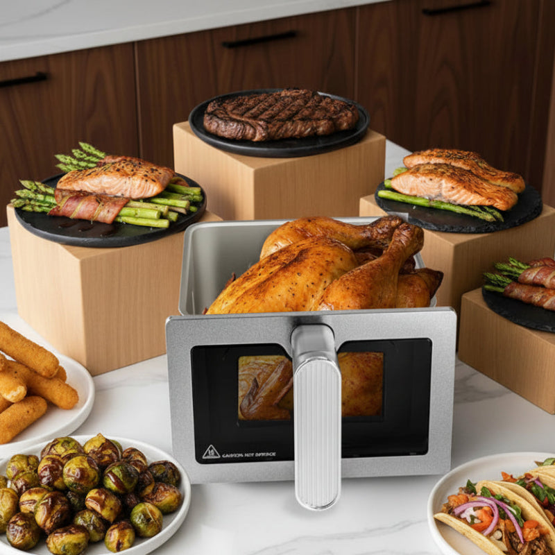 Air fryer four acier inoxydable 6,5l