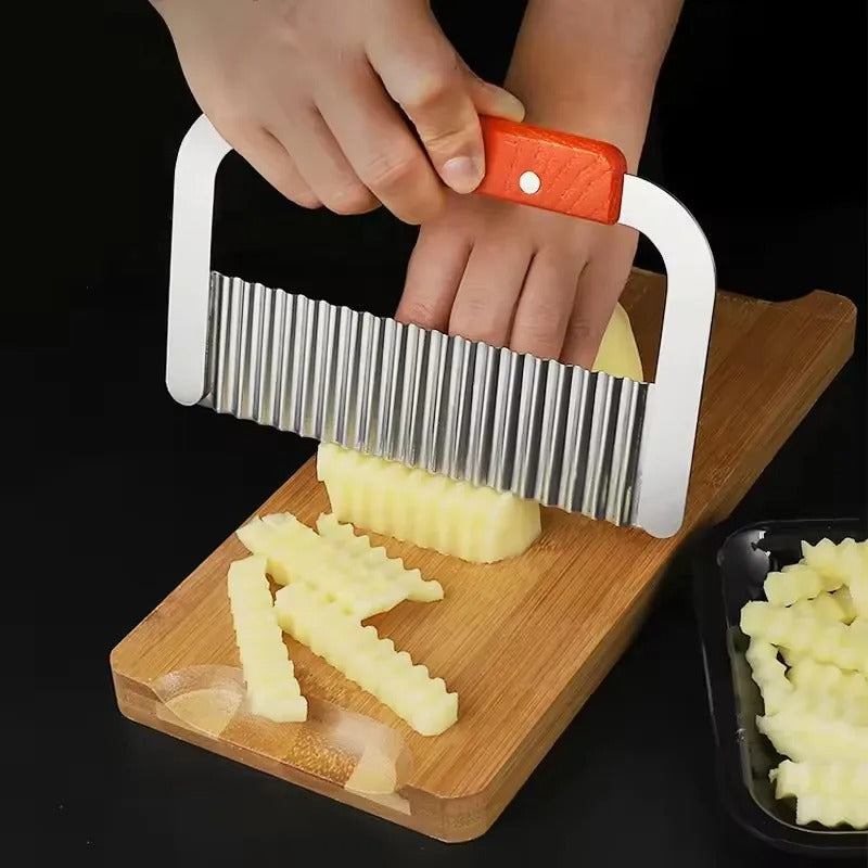 Couteau ondulé pommes de terre acier inox