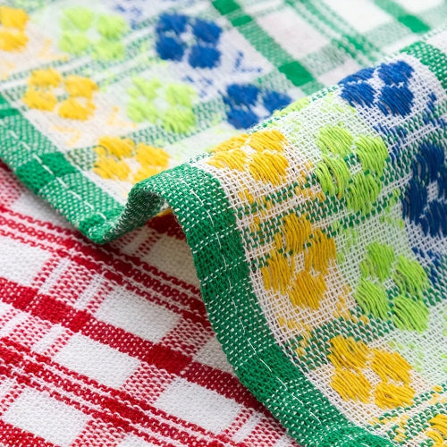 Torchon de cuisine coton carreaux multicolores