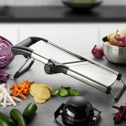 mandoline de cuisine Professionnelle Réglable INOX - Coupe Légumes Multi - Lames Sécurisée - Prati - Kitchen