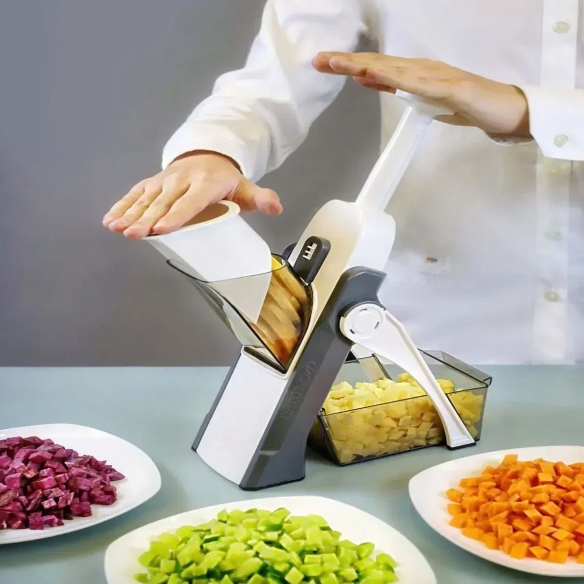 Mandoline verticale multifonction | Coupe - légumes sécurisé - Prati - Kitchen