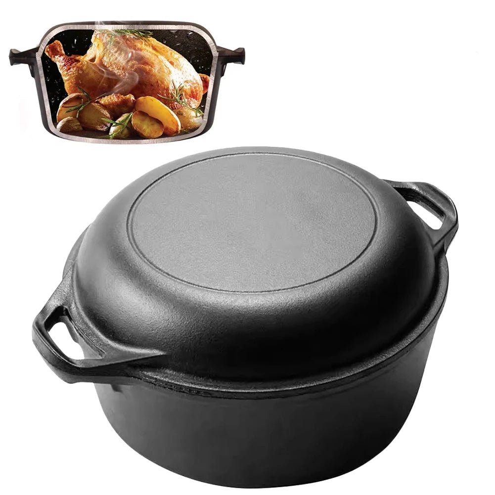 marmite- en- fonte- avec- couvercle- 2 en 1 : cuisson-à-l'intérieur
