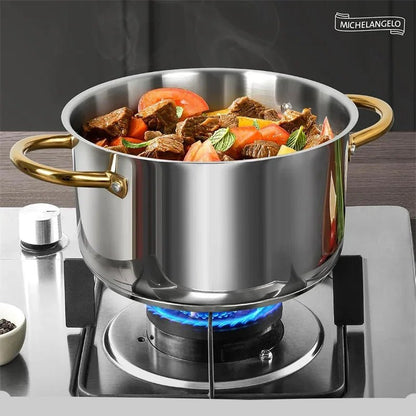 Marmite Inox MICHELANGELO Pro (Jusqu'à 9,5 L) – Tous Feux et Four – Double Poignée, Couvercle - Prati - Kitchen
