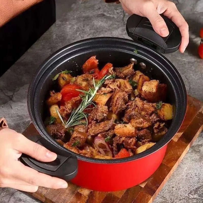 micro-autocuiseur- en- inox- rouge : le- résultat- finale- de- la- cuisson