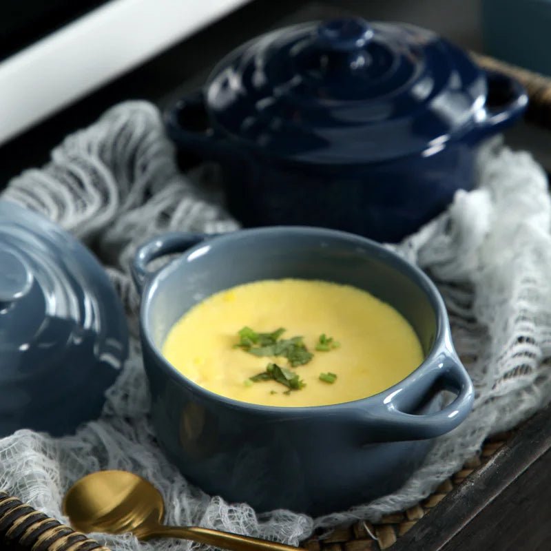 Mini - soupière en céramique à poignées pour four | Ramequin idéal pour gratins, œufs cocotte et crèmes brûlées - Prati - Kitchen