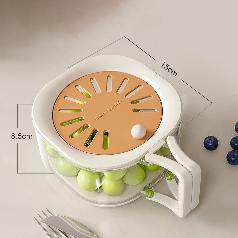 panier- de- vidange- avec- couvercle- 4-en-1 fruits : montrant- dimensions- du- panier- orange