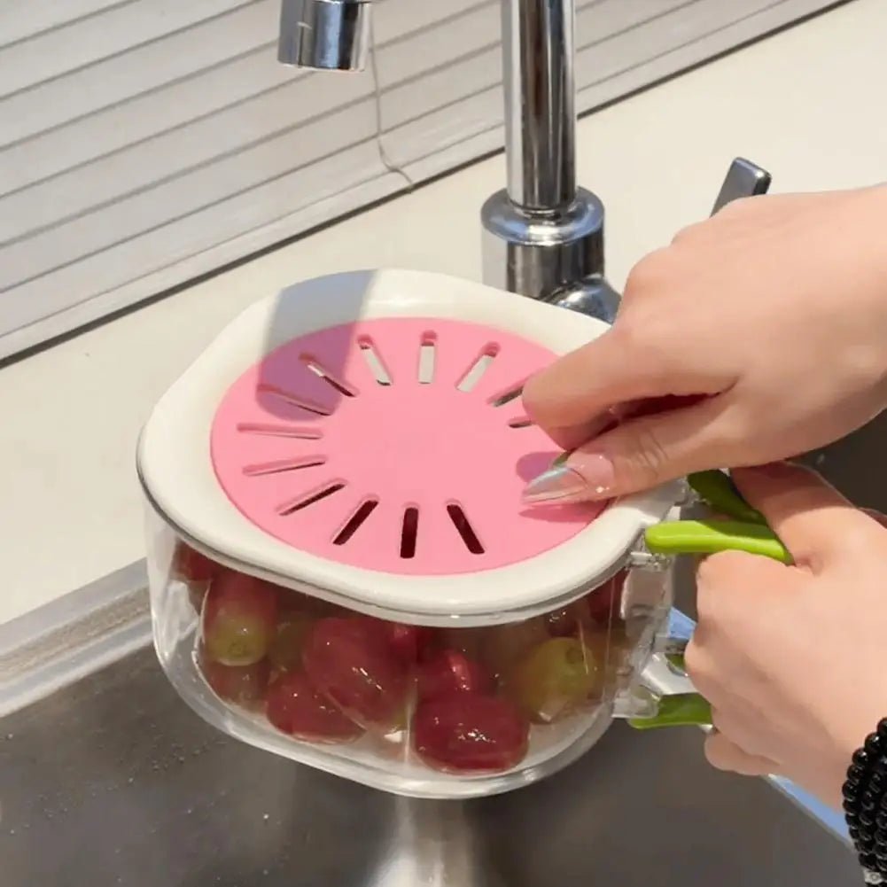 panier- de- vidange- avec- couvercle- 4-en-1 fruits : panier- montrant- le- séchage