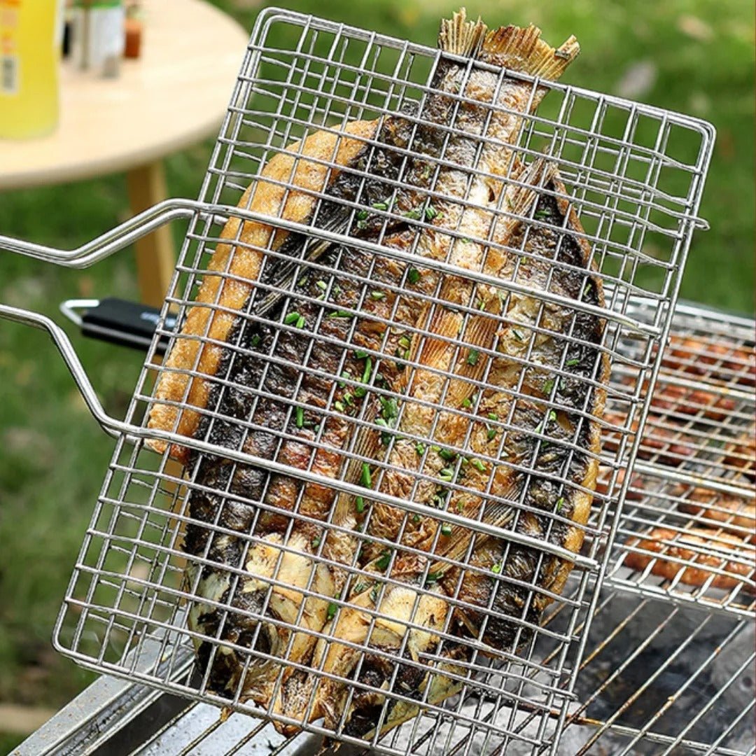 Panier de gril pliant en acier inoxydable avec poignée amovible - Prati - Kitchen