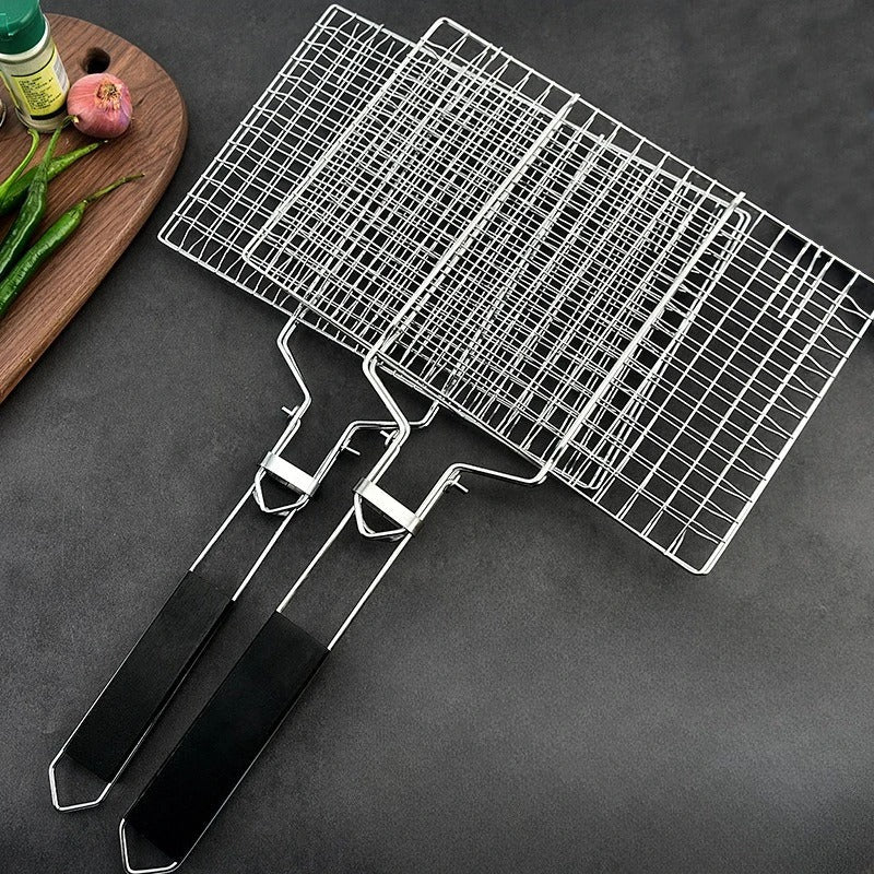 Panier de gril pliant en acier inoxydable avec poignée amovible - Prati - Kitchen