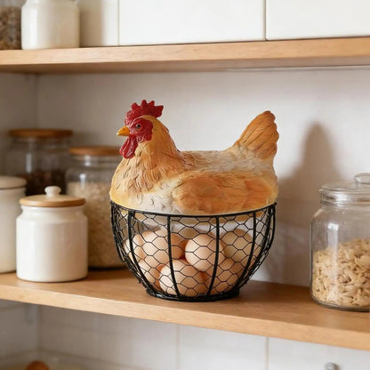 Panier œufs métal poule - Prati - Kitchen