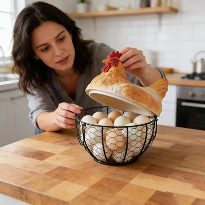 Panier œufs métal poule - Prati - Kitchen
